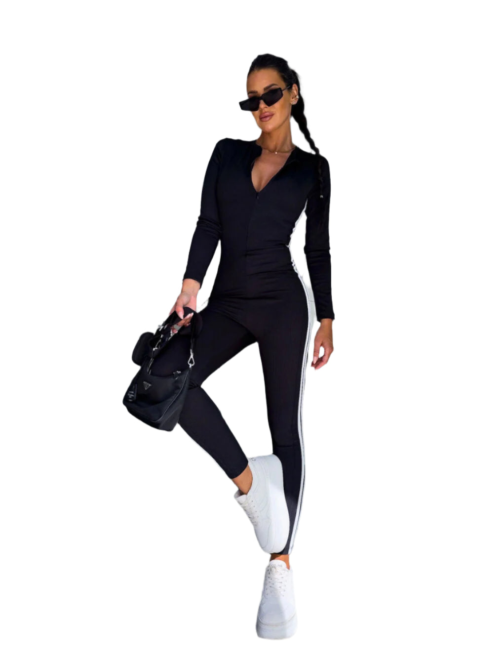 Dam Jumpsuit Sportig Stil Vågig Polyester-1