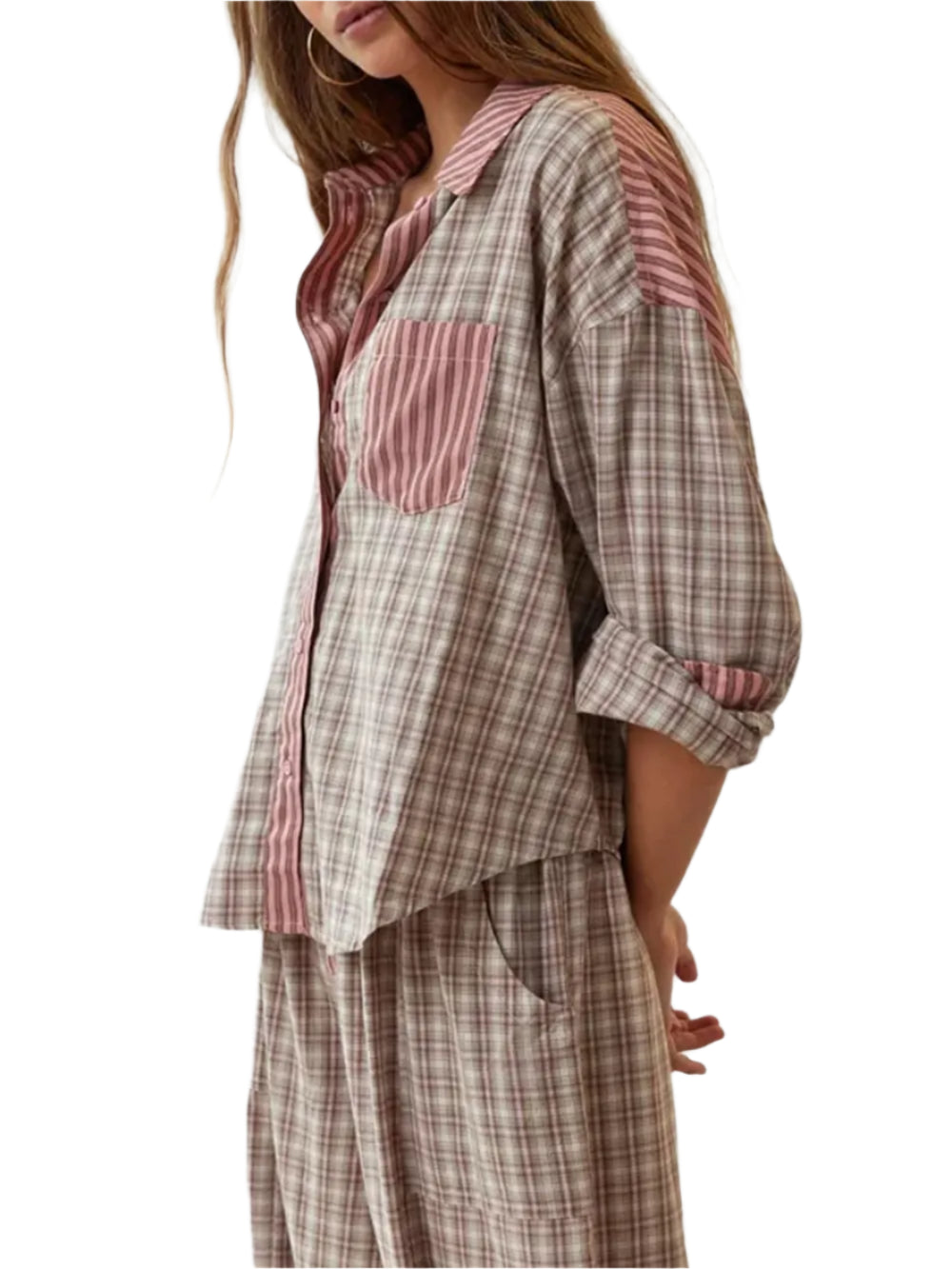 Dames Pyjama Fleece Comfortabel Warme Nachtkleding 1
