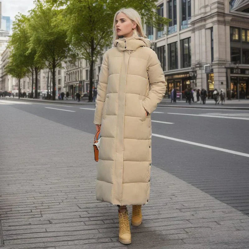 Lang Vinterjakke Dame Elegant Polyester-1