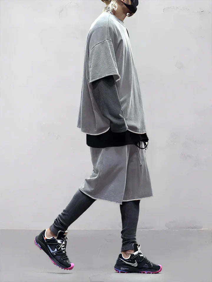 Dame Oversize Sæt Trendy Snit Blød Bomuld-6