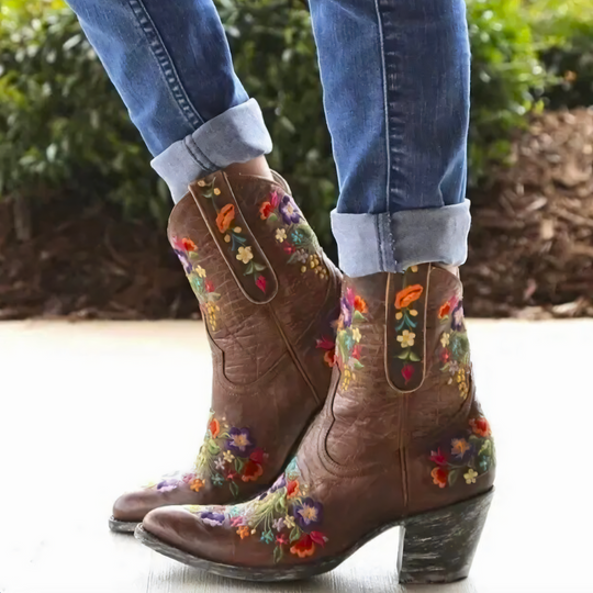 Dames Cowgirl Laarzen Vintage Stijl Waterafstotend Leer 4
