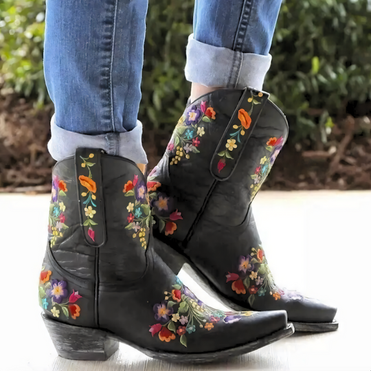 Dames Cowgirl Laarzen Vintage Stijl Waterafstotend Leer 3