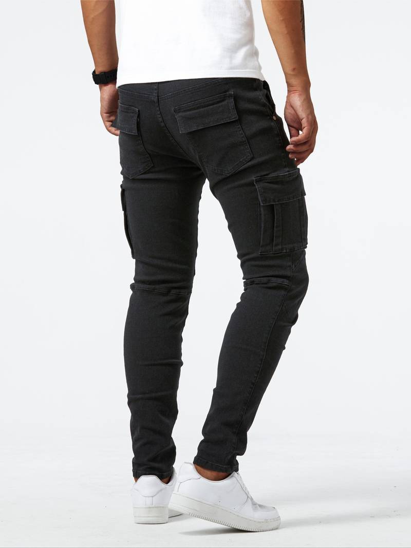 Herre Cargo Bukser Slim Fit 100% Bomuld Moderne Stil-3