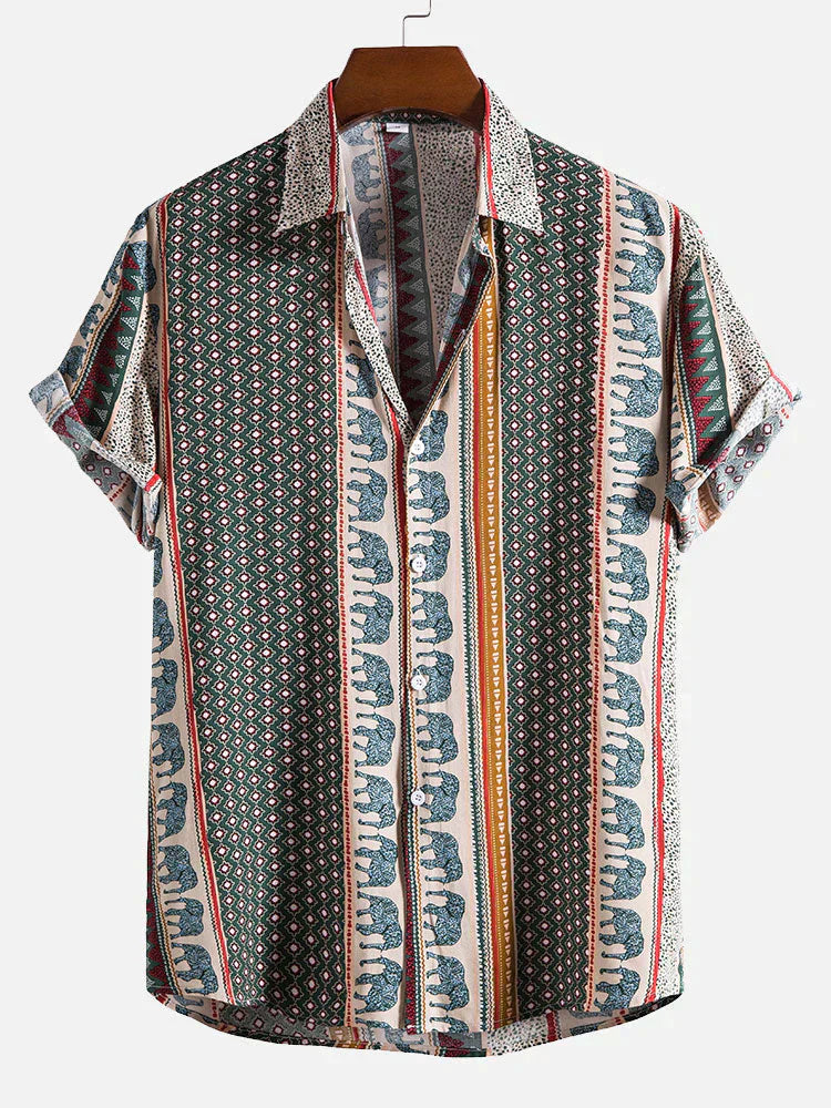 Variant image for Herre T Shirt Vintage Look 100% Bomuld Sommer Afslappet Pasform-1