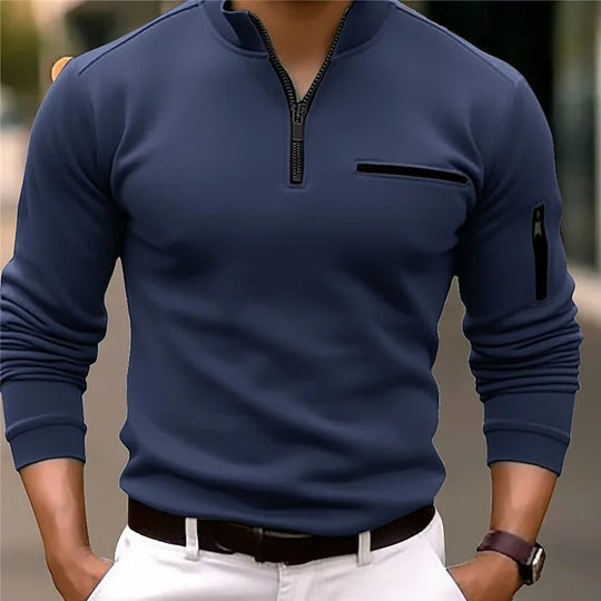 Variant image for Herre Sportpolo Shirt Monokrom Ståkrave 100% Bomuld-5