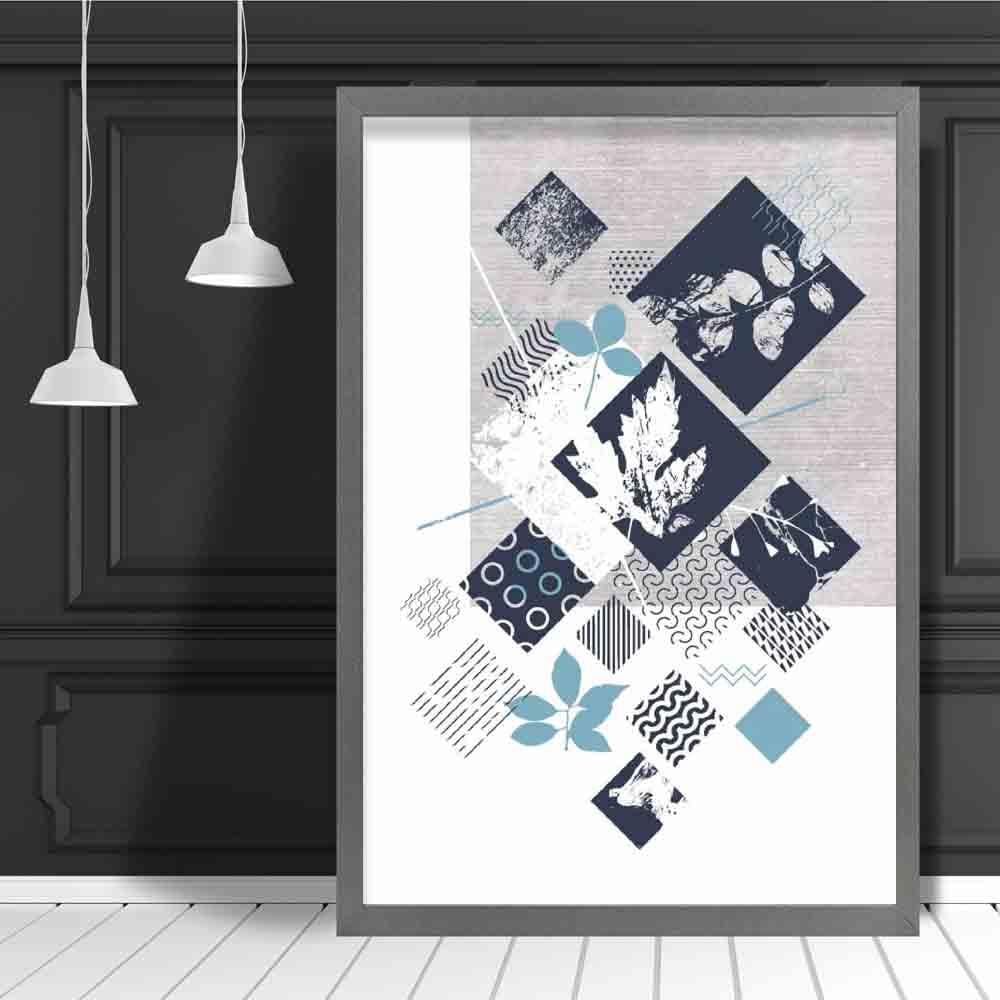 Artă de Perete Geometrică cu Motive Florale pentru Galerie 1