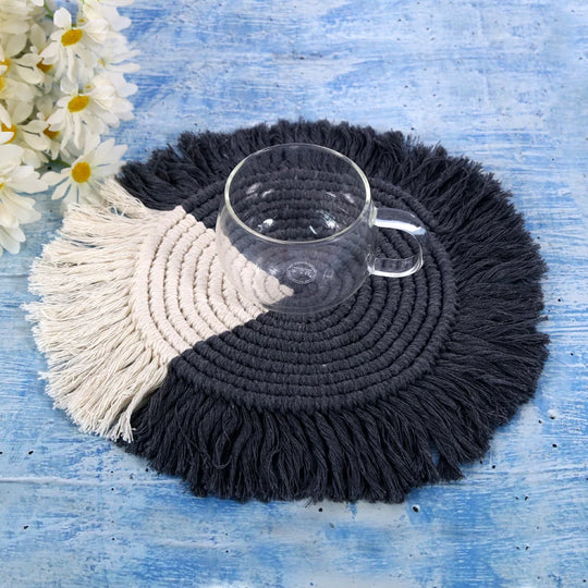 Artă decorativă rotundă de perete Macramé pentru interior 2