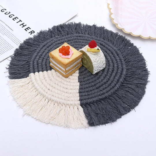 Artă decorativă rotundă de perete Macramé pentru interior 7