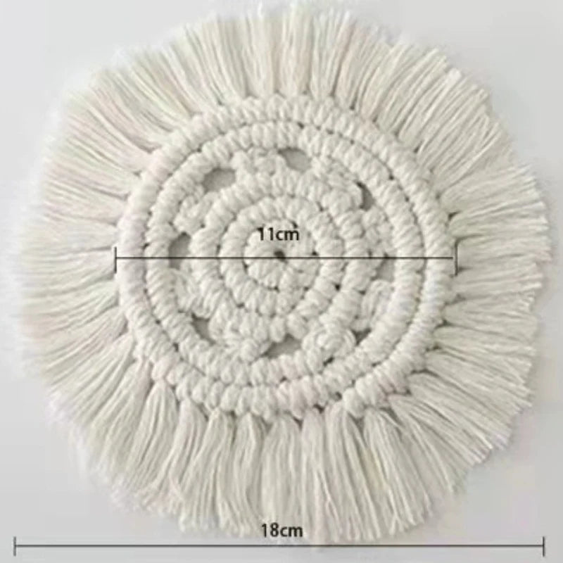 Artă decorativă rotundă de perete Macramé pentru interior 9