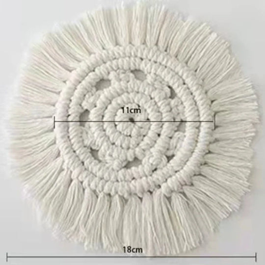 Artă decorativă rotundă de perete Macramé pentru interior 9
