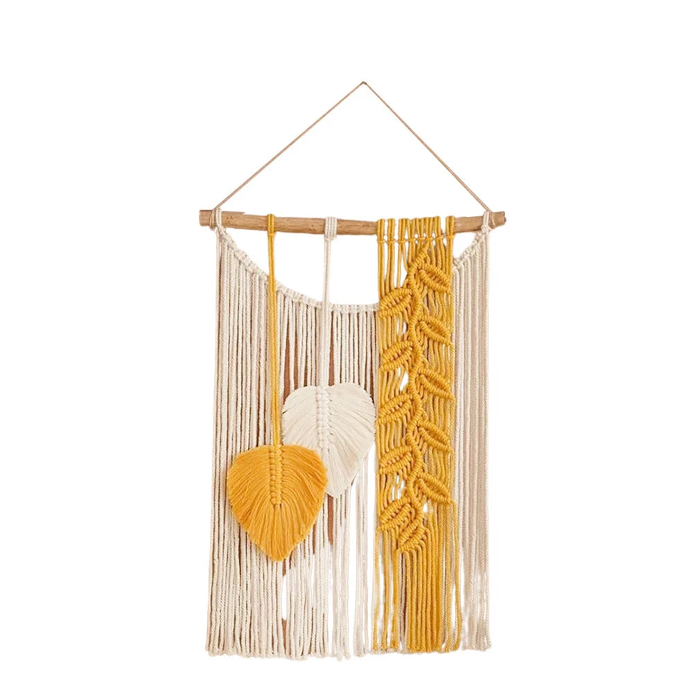Artă murală cu frunze macramé pentru decor interior 2