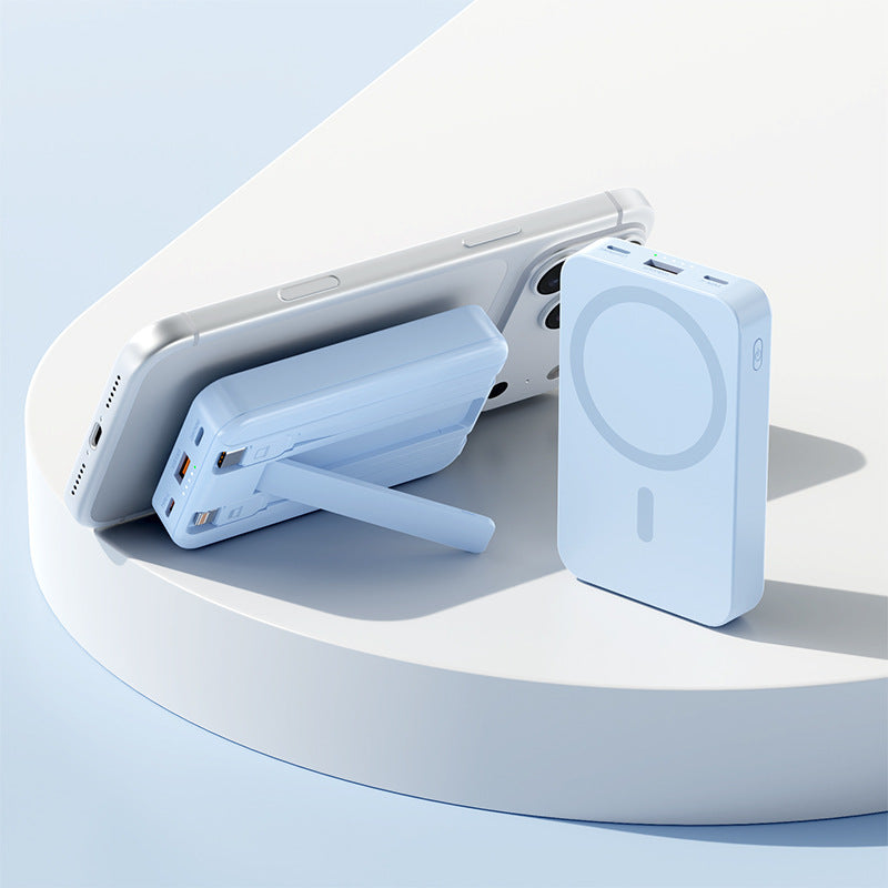 Baterie Externă 20000 mAh Portabilă cu Funcție Magnetică și Suport Integrat pentru Dispozitive Mobile 5