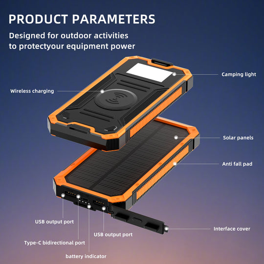 Baterie solară portabilă cu încărcare rapidă și adaptor wireless 3
