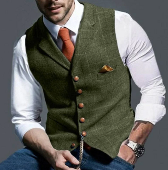 Variant image for Herre Vest Gitter Design Uld Skræddersyet-49