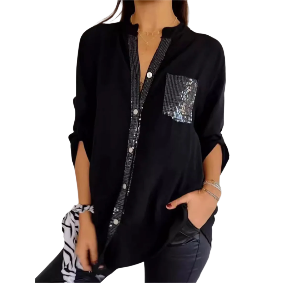 Blouse Femme Chic Côtier avec Détails en Sequins 0
