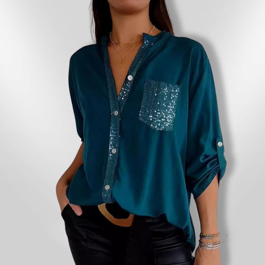 Blouse Femme Chic Côtier avec Détails en Sequins 4