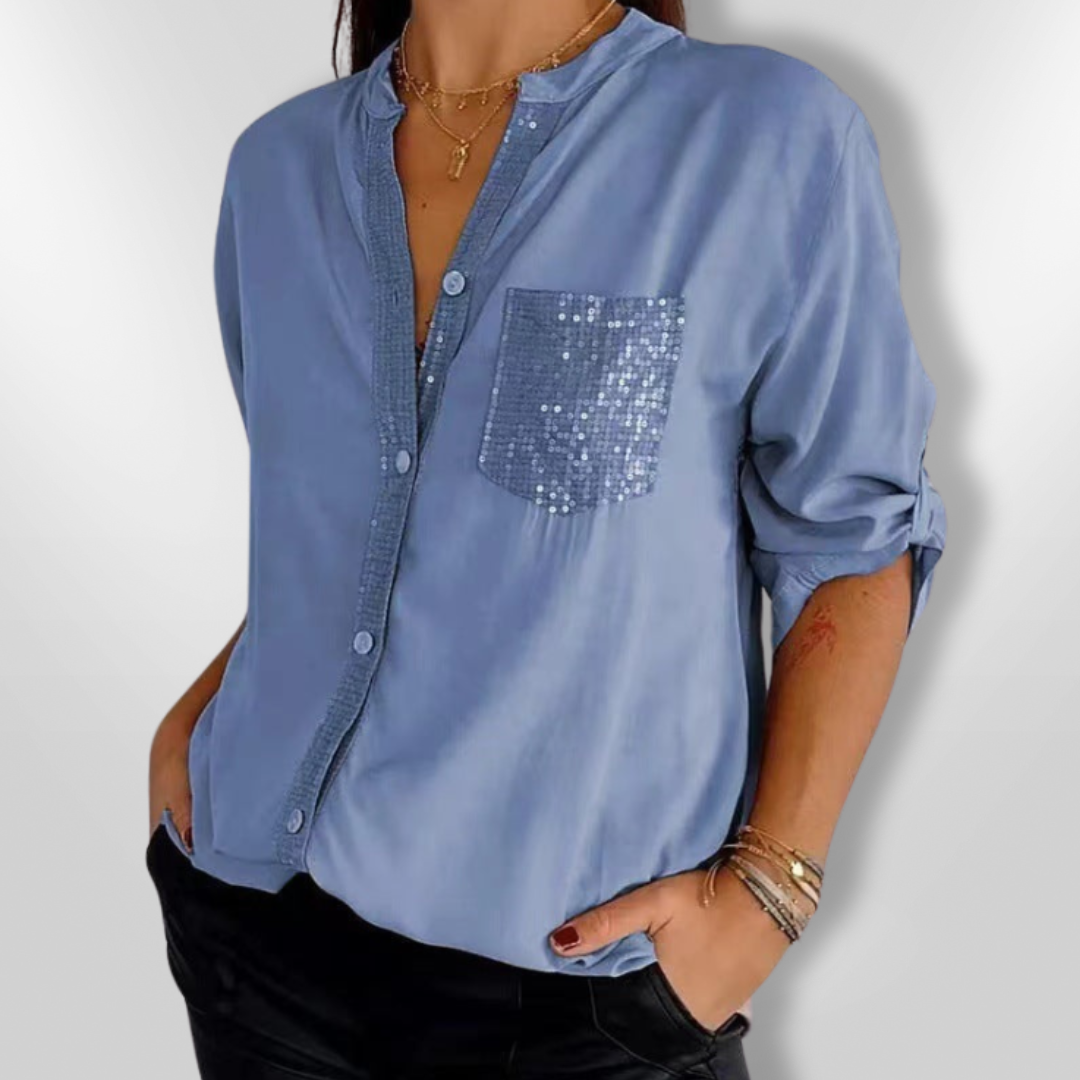 Blouse Femme Chic Côtier avec Détails en Sequins 5