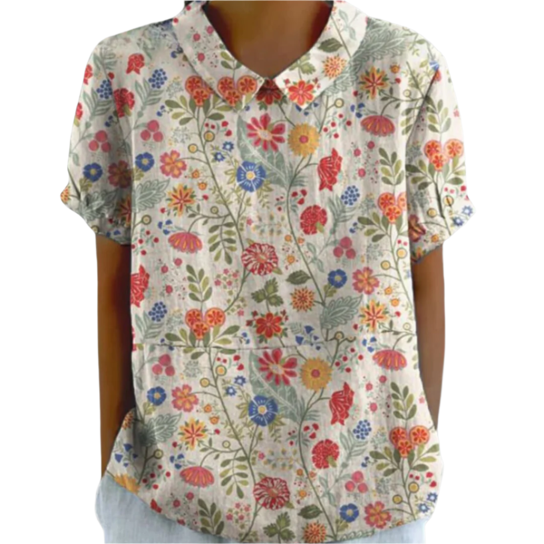 Blouse Femme Décontractée Imprimé Floral Aquarelle 0