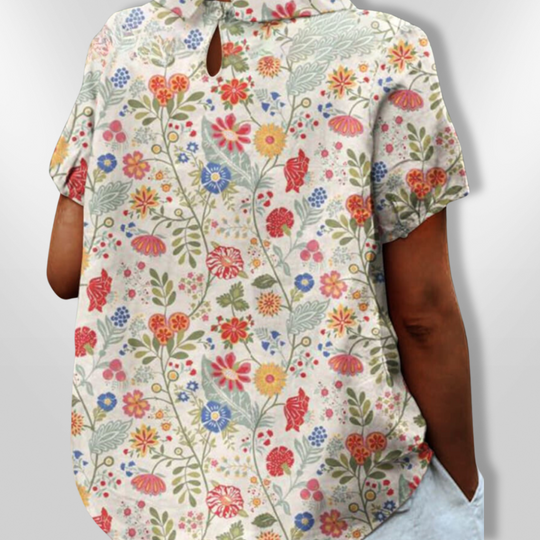 Blouse Femme Décontractée Imprimé Floral Aquarelle 1
