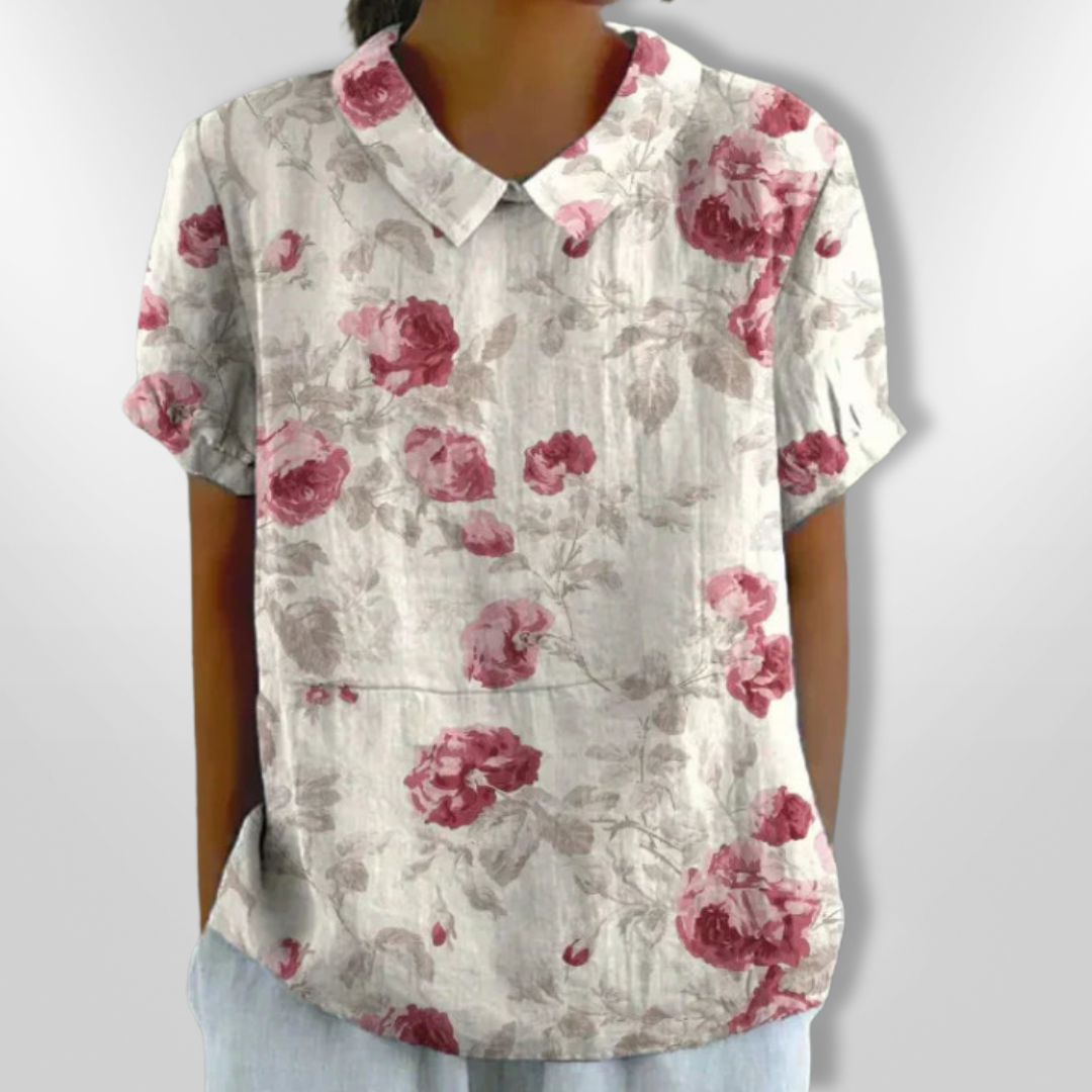 Blouse Femme Décontractée Imprimé Floral Aquarelle 2