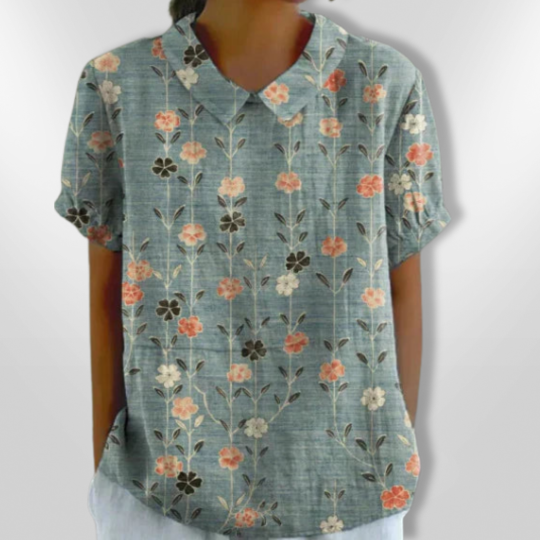 Blouse Femme Décontractée Imprimé Floral Aquarelle 3