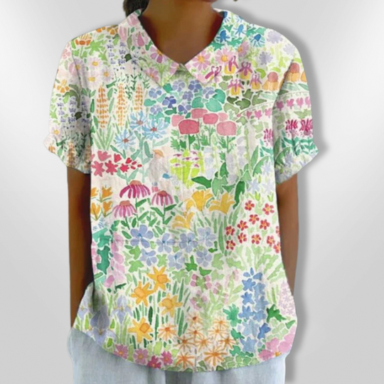 Blouse Femme Décontractée Imprimé Floral Aquarelle 6