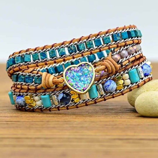 Brățară Învelită Cu Inimă De Opal
