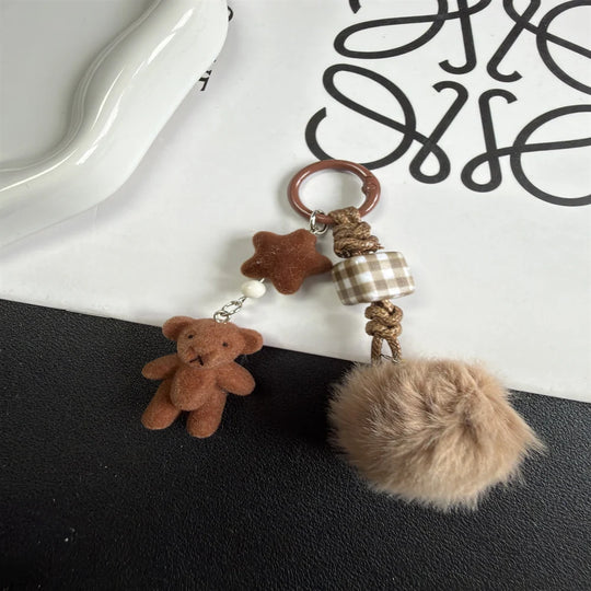 Breloc Decorativ cu Pompon și Pandantiv în Formă de Câine pentru Femei 3