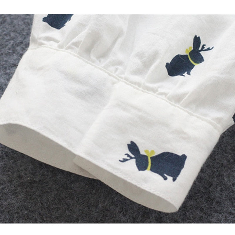 Bunny - Rochie Cămașă Cu Imprimare De Iepurași