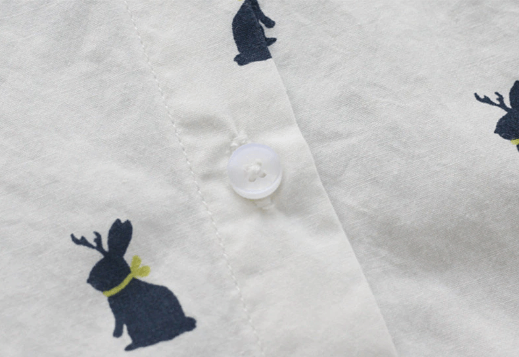 Bunny - Rochie Cămașă Cu Imprimare De Iepurași