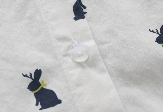 Bunny - Rochie Cămașă Cu Imprimare De Iepurași