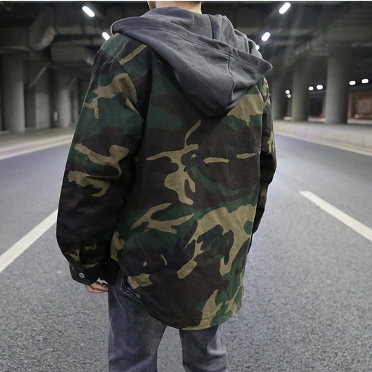 Hoodies Mænd Camouflage Moderne Pasform 100% Bomuld-2
