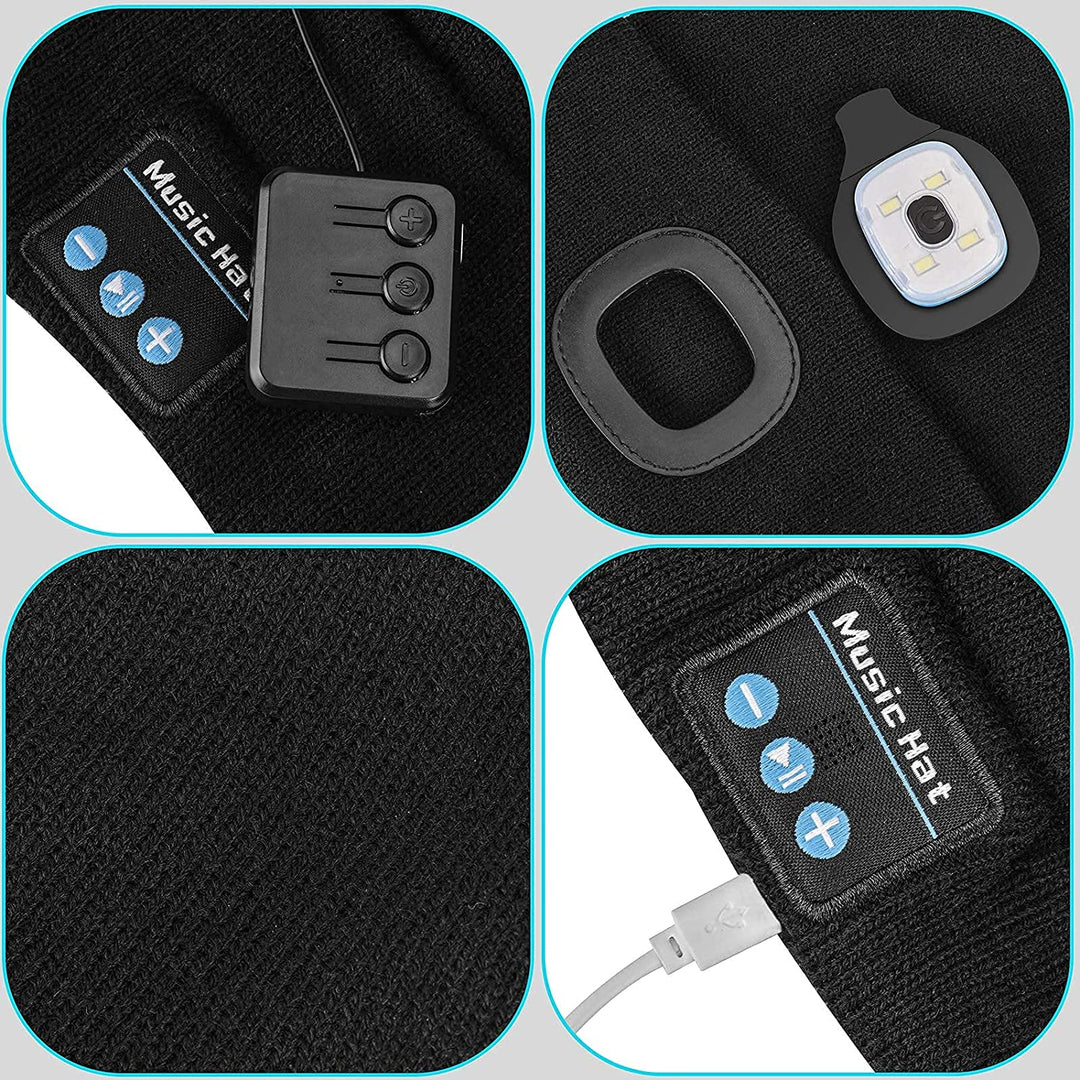 Căciulă Bărbați Bluetooth cu Iluminare LED și Funcție Audio Wireless 7