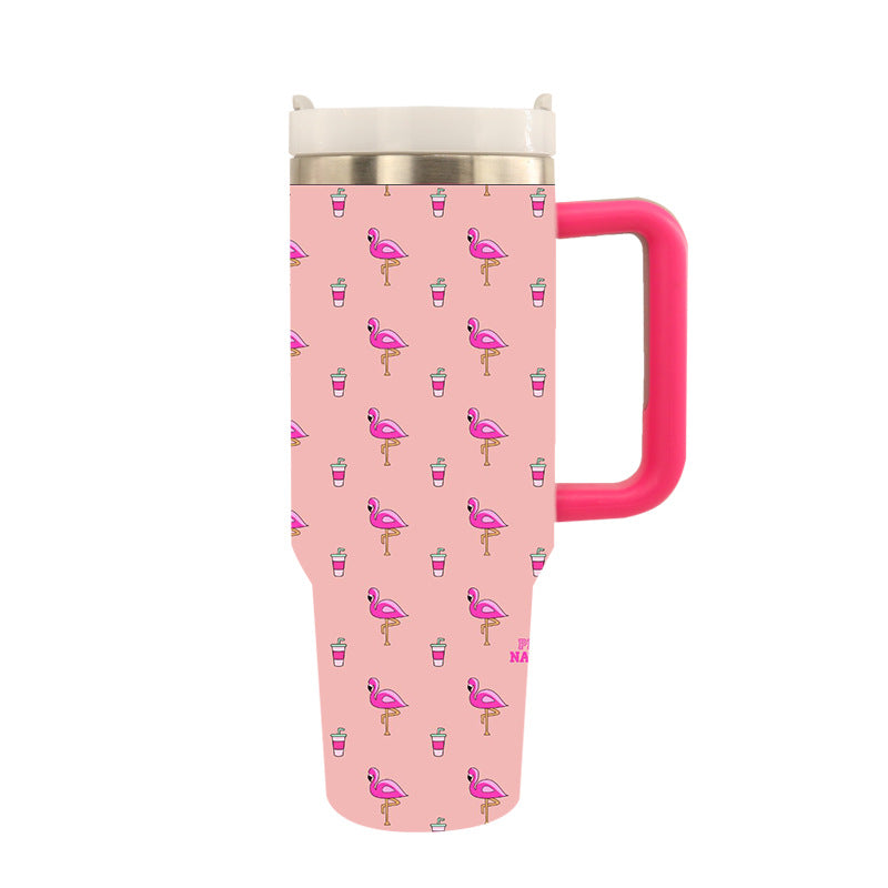 Cană de Călătorie Izolată Unisex cu Design Artistic Tiger și Nufăr 1