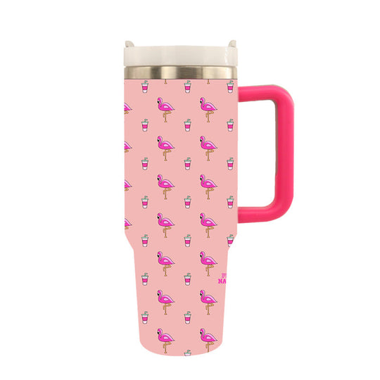 Cană de Călătorie Izolată Unisex cu Design Artistic Tiger și Nufăr 1