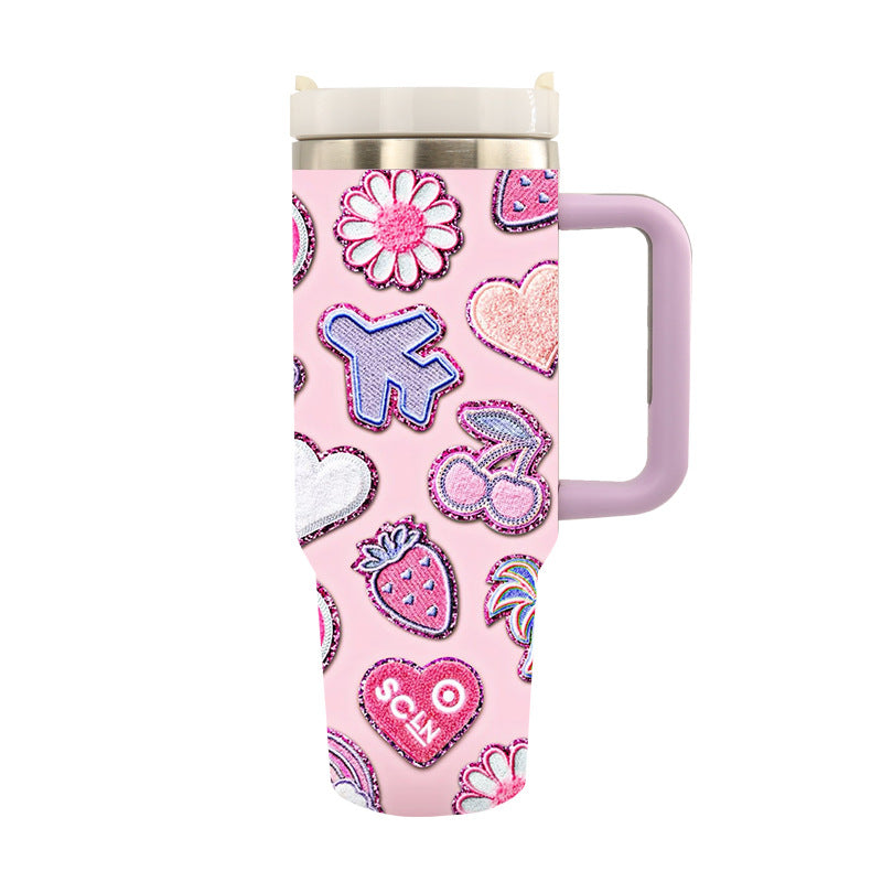 Cană de Călătorie Izolată Unisex cu Design Artistic Tiger și Nufăr 12