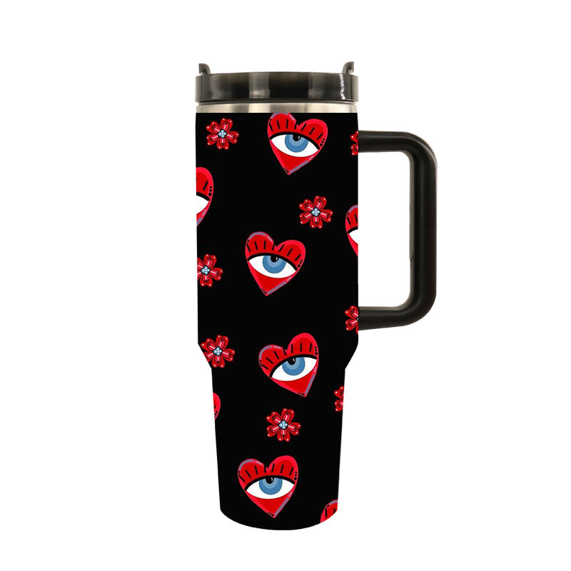 Cană de Călătorie Izolată Unisex cu Design Artistic Tiger și Nufăr 19