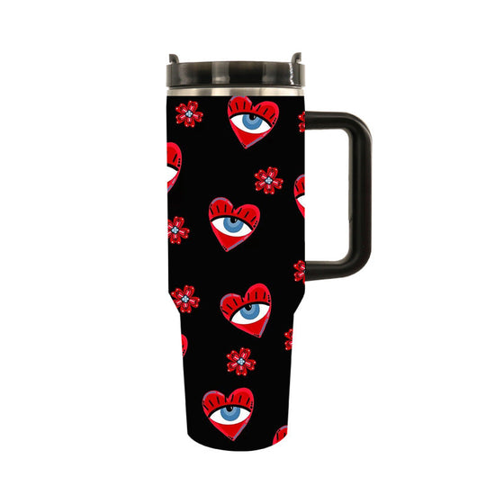 Cană de Călătorie Izolată Unisex cu Design Artistic Tiger și Nufăr 19
