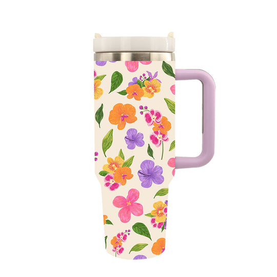 Cană de Călătorie Izolată Unisex cu Design Artistic Tiger și Nufăr 3