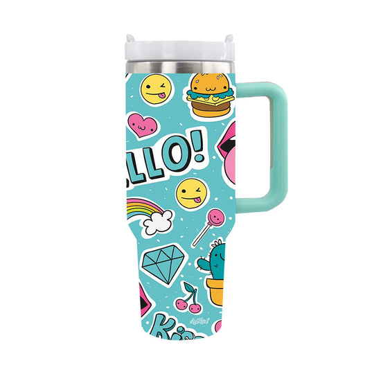 Cană de Călătorie Izolată Unisex cu Design Artistic Tiger și Nufăr 6