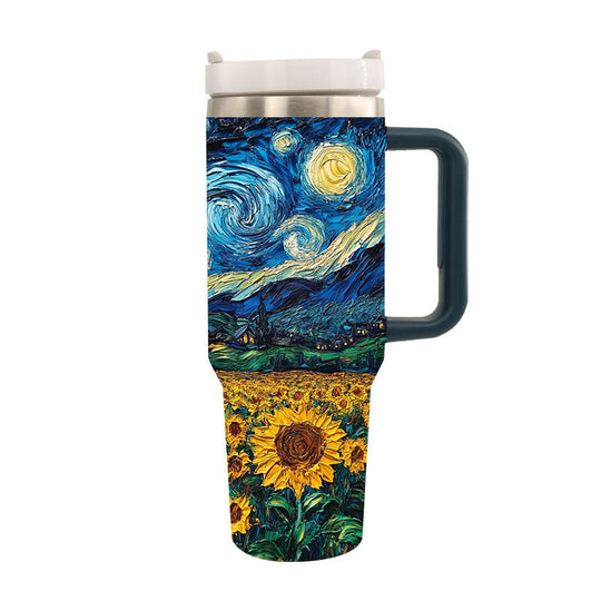 Cană de Călătorie Izolată Unisex cu Design Artistic Tiger și Nufăr 7