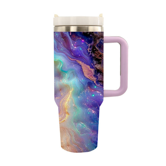 Cană de Călătorie Izolată Unisex cu Design Artistic Tiger și Nufăr 9