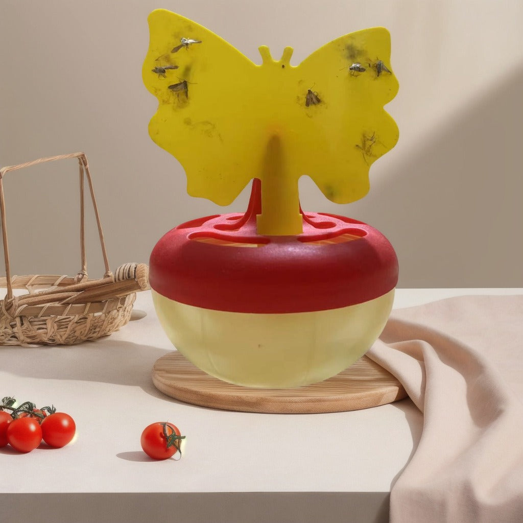 Capcană pentru insecte cu design fluture și bază reutilizabilă pentru grădină și terasă 2