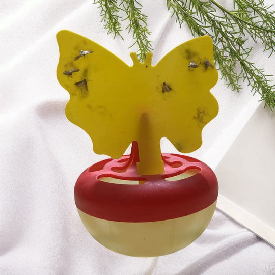 Capcană pentru insecte cu design fluture și bază reutilizabilă pentru grădină și terasă 3