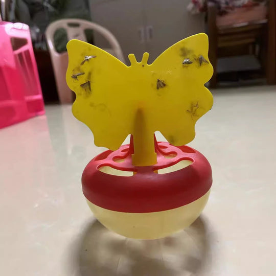 Capcană pentru insecte cu design fluture și bază reutilizabilă pentru grădină și terasă 4