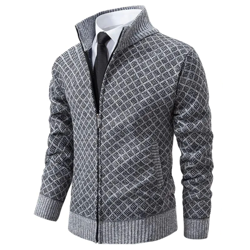 Cardigan pentru bărbați, model jacquard, confortabil și moale 0