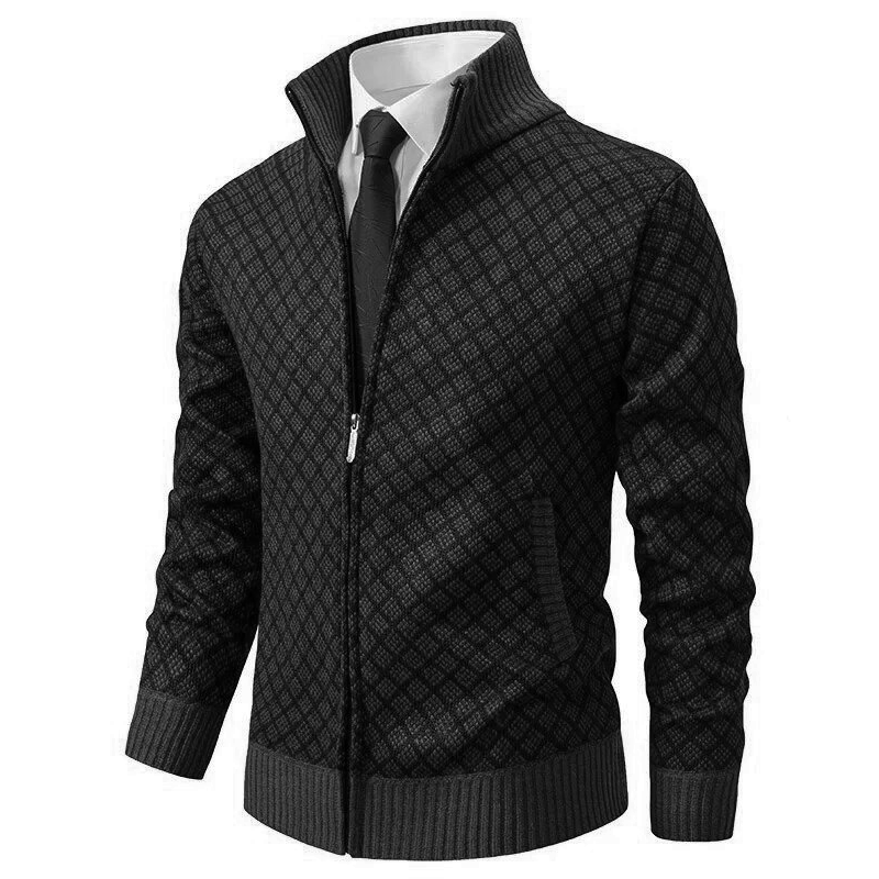 Cardigan pentru bărbați, model jacquard, confortabil și moale 3