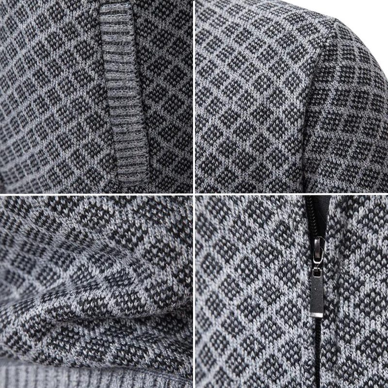 Cardigan pentru bărbați, model jacquard, confortabil și moale 5