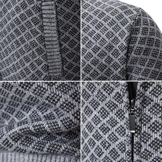 Cardigan pentru bărbați, model jacquard, confortabil și moale 5