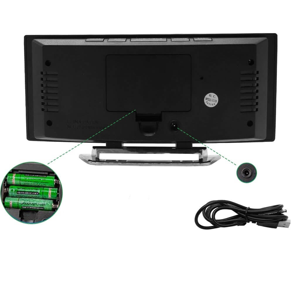 Ceas Digital Cu Led-Uri Curbate